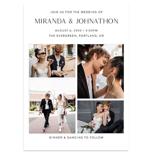 Window Gallery Wedding Invitations Pure White Signature Blank No Standard