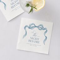 The Night Before Vintage Bow Cocktail Napkins Regency Blue Napkin Uncoined
