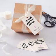 Upload Your Own Design Portrait Photo Gift Tags Pure White Signature