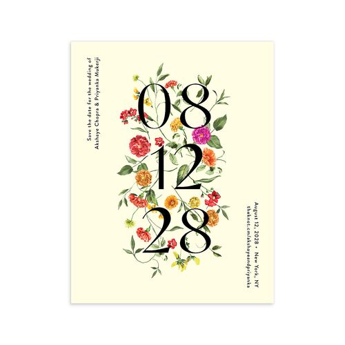 Ascending Garland Save the Date Petite Cards Cream Signature smooth Blank No