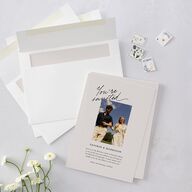 Elegant Editorial Page Wedding Invitations Champagne Signature Blank No Rounded