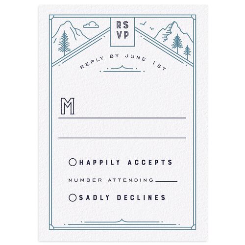 Iconic Mountain Wedding Response Cards Navy Signature Standard