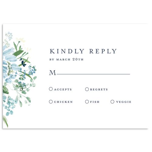 In Bloom Wedding Response Cards Moody Blue Signature