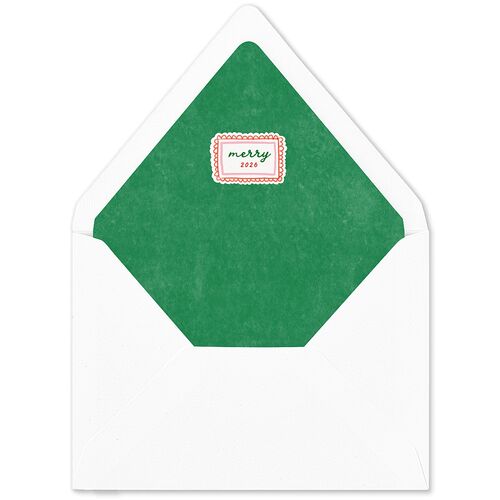 Whimsical Painted Holiday Border Euro Envelope Liners Scarlet Luxe