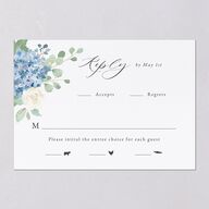 Elegant Hydrangea Wedding Response Cards Dusty Blue Signature Standard