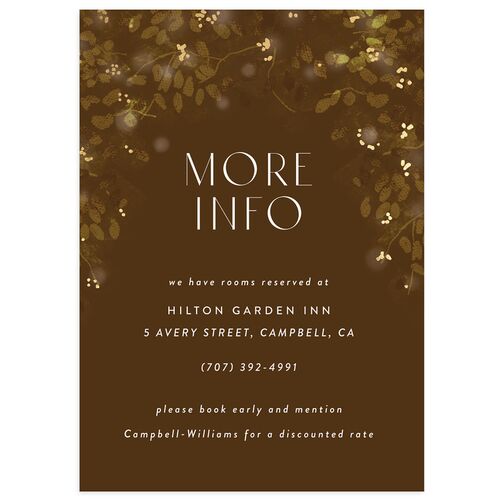 Moonlit Garden Wedding Enclosure Cards Gold Chocolate Signature Standard