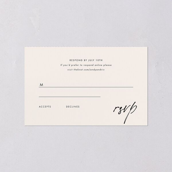 Simply Script All-in-One Wedding Invitations Linen Signature Light Both Recipient and Return Addresses No