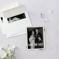 Vintage Art Deco Photo Save The Date Magnets Off-White Magnet Paper