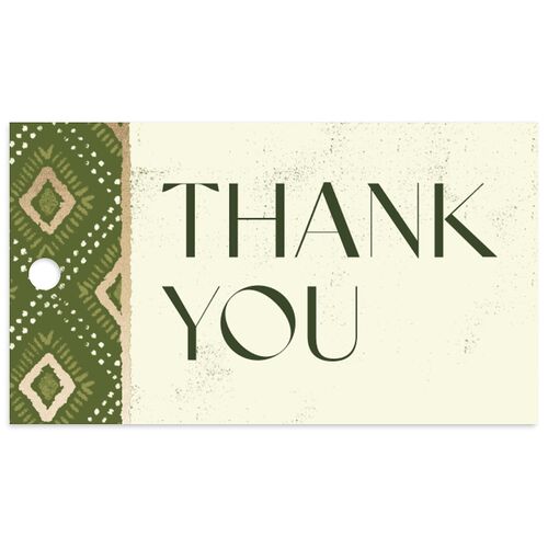 Gilded Sahara Pattern Favor Gift Tags Gold Scottish Green Signature
