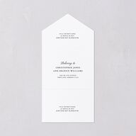 Hand Drawn Vintage Locket All-in-One Wedding Invitations Linen Signature Light Both Recipient and Return Addresses No