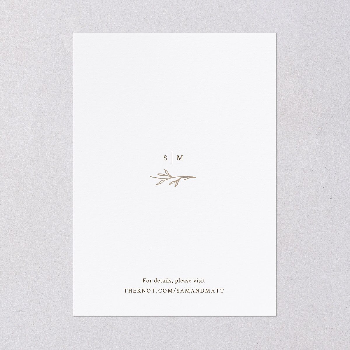 Rustic Branches Save The Date Cards Biscotti Signature smooth Blank No Standard
