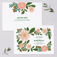 Retro Bloom Bridal Shower Invitations Scottish Green Signature Blank Standard