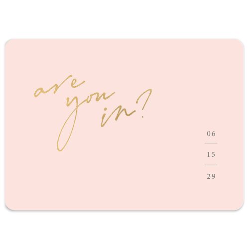 Just Love Wedding Response Cards Gold Pink Cotton Signature Rounded