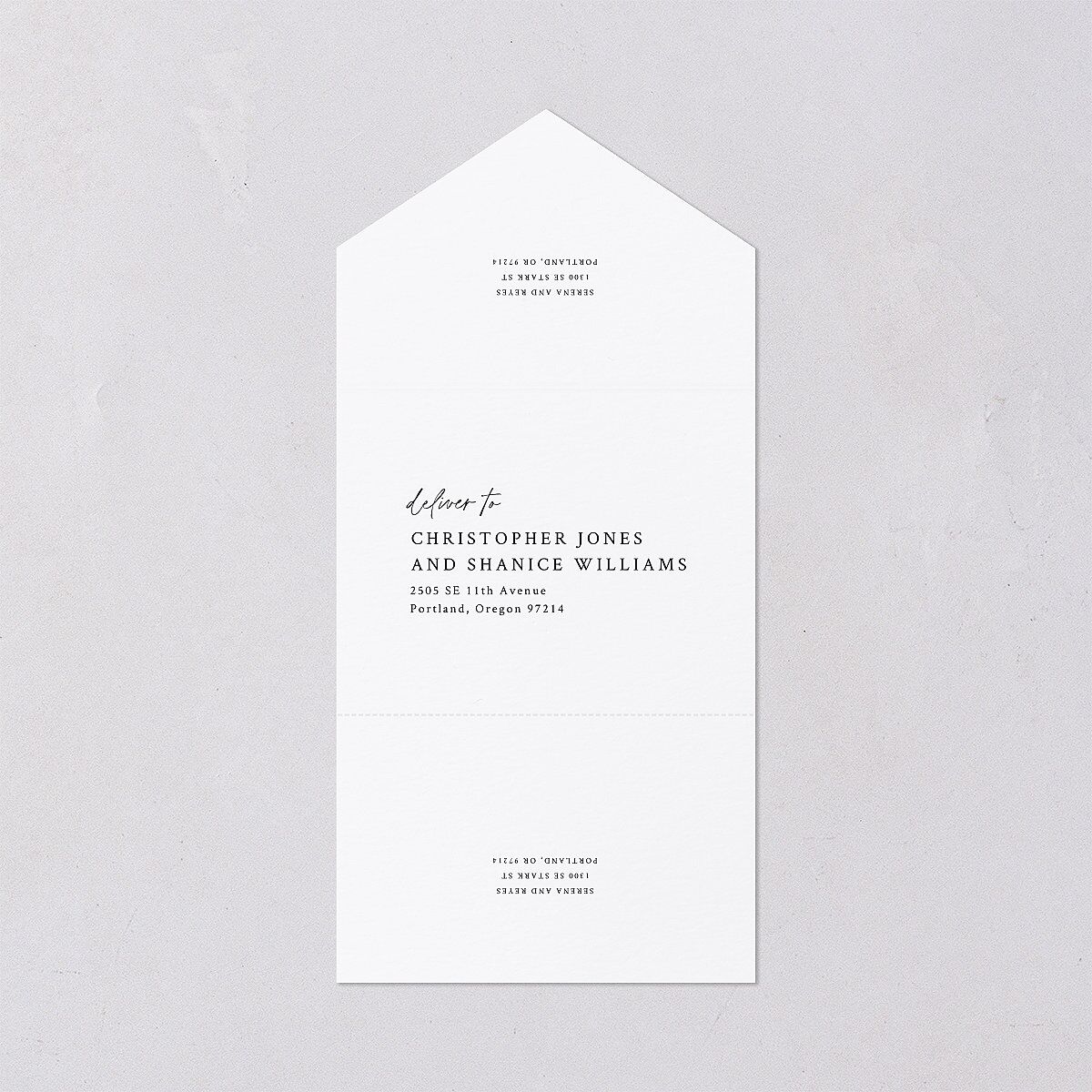 Captured Love All-in-One Wedding Invitations Pure White Signature Light Both Recipient and Return Addresses No