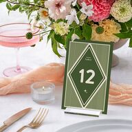 Retro Tropical Destination Table Numbers Pear Signature