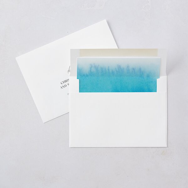 Painted Ethereal Wedding Invitations Aquamarine Signature Blank No
