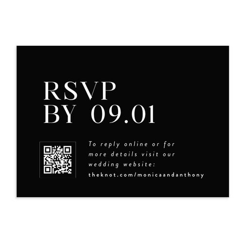 Simple Editorial Photo QR Code RSVP Cards Midnight Signature Standard