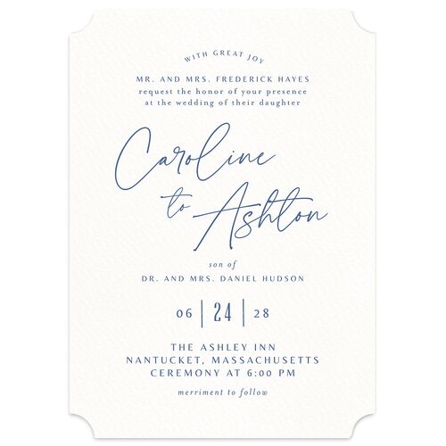 Coastal Love Wedding Invitations Cruise Signature Blank No Ticket