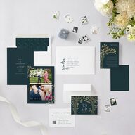 Arboretum Archway Foil Save the Date Cards Gold Dark Night Signature smooth Blank No