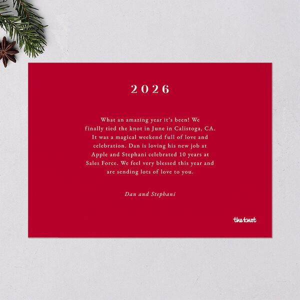 Holiday Botanical Holiday Cards Crimson Signature Blank Landscape Standard
