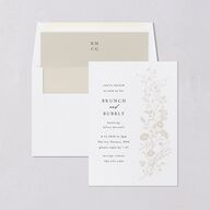 Gilded Wildflower Bridal Shower Invitations Pure White Signature Blank