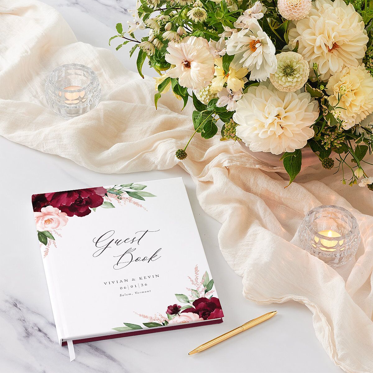 Beloved Floral Wedding Guest Book — view 2