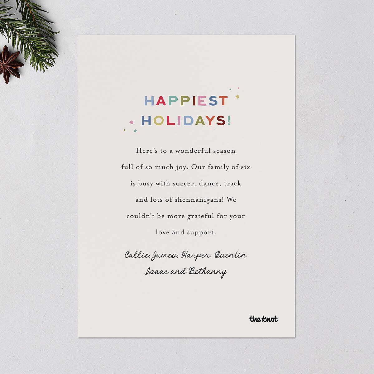 Very Merriest Retro Christmas Holiday Cards Linen Signature Blank Standard Landscape