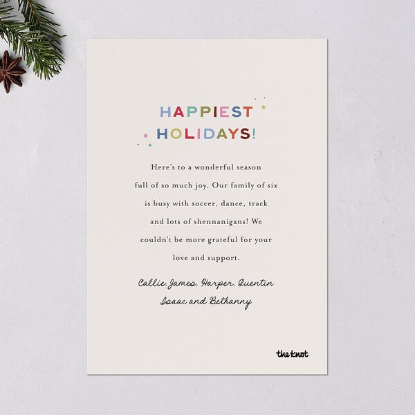 Very Merriest Retro Christmas Holiday Cards Linen Signature Blank Standard Landscape