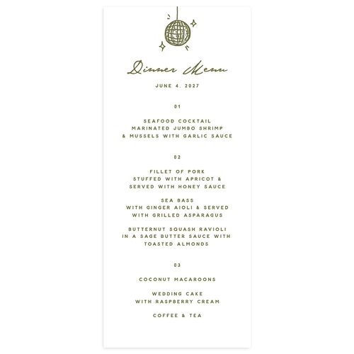 Hand Drawn Cake Menus Dark Camo Signature