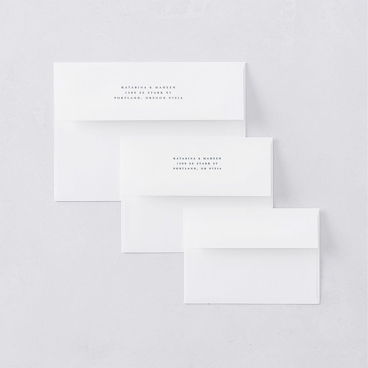 Ornate Threshold Wedding Response Card Standard Envelopes White Moody Blue Return Address Signature Standard