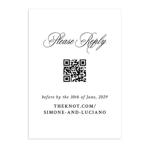 Your Own Classic Italian Venue QR Code RSVP Cards Pure White Signature Standard