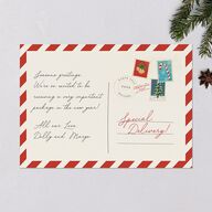 Special Delivery Announcement Christmas Post Holiday Cards True Red Signature Blank Standard