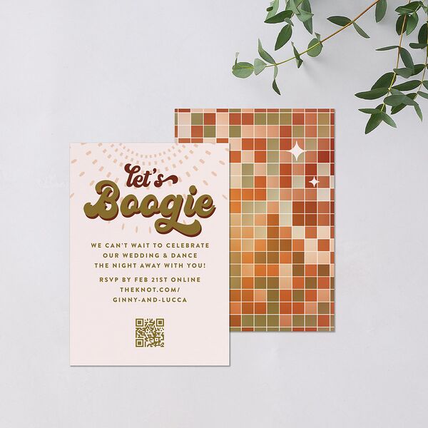 Disco Love QR Code RSVP Cards Umber Signature Standard