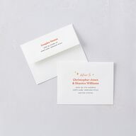 Groovy Lines Thank You Card Envelopes White Coral Pink Both Recipient and Return Addresses Signature Standard