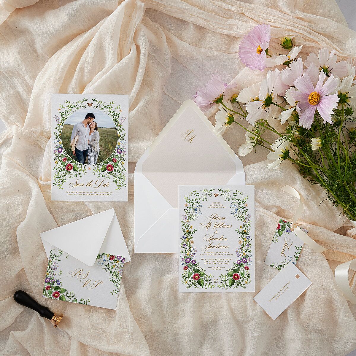 Opulent Garden Euro Envelope Liners Scottish Green Luxe