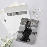 Polished Photo Foil Save the Date Cards Pure White Gold Signature smooth Blank Standard No