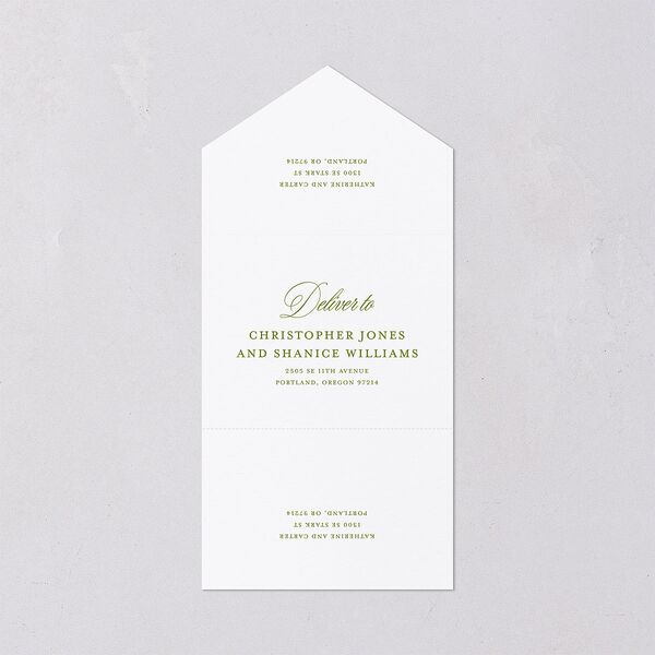 Eclectic Garden Reverie All-in-One Wedding Invitations Lavender Signature Light Both Recipient and Return Addresses No