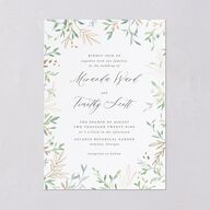 Elegant Greenery Watercolor Foil Wedding Invitations Gold Champagne Signature Blank No Standard