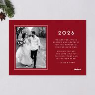 Three Wishes Holiday Cards Gold Ruby Signature Blank Standard Landscape