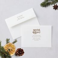 Just Merried Holiday Cards Gold Fawn Signature Blank Portrait  Standard