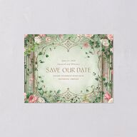 Fairytale Garden Save the Date Petite Cards Sage Signature smooth Blank No Standard