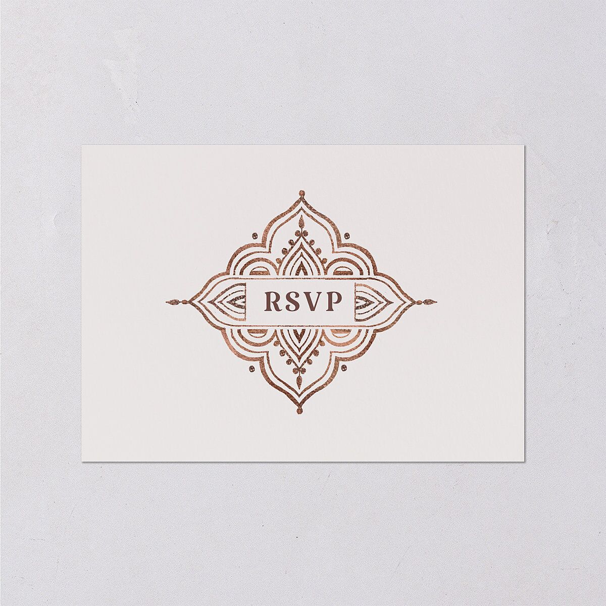 Indian Painted Henna Wedding Response Cards Chestnut Signature Standard