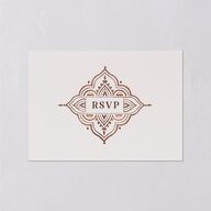 Indian Painted Henna Wedding Response Cards Chestnut Signature Standard