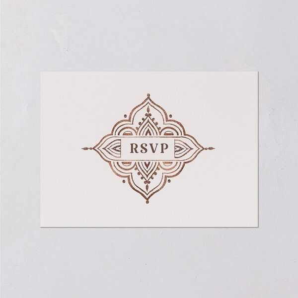 Indian Painted Henna Wedding Response Cards Chestnut Signature Standard