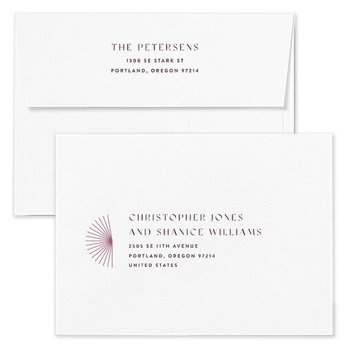 Next Step Holiday Card Envelopes Blue Bordeaux Both Recipient and Return Addresses Standard Signature