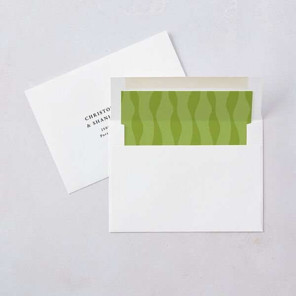 Retro Modern QR Code Envelope Liners Greenery Standard