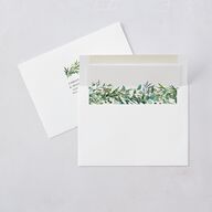 Leafy Hoops Save The Date Cards Eucalyptus Signature smooth Blank No Standard
