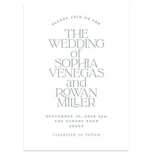 Classic Stack Wedding Invitations Dusty Blue Signature Blank No Standard