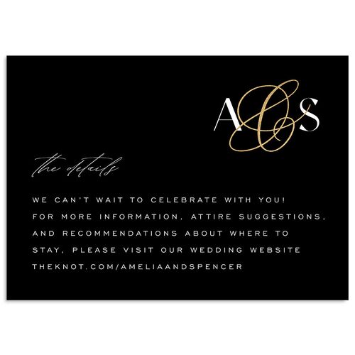 Together Wedding Event Detail Cards Gold Licorice Signature Standard