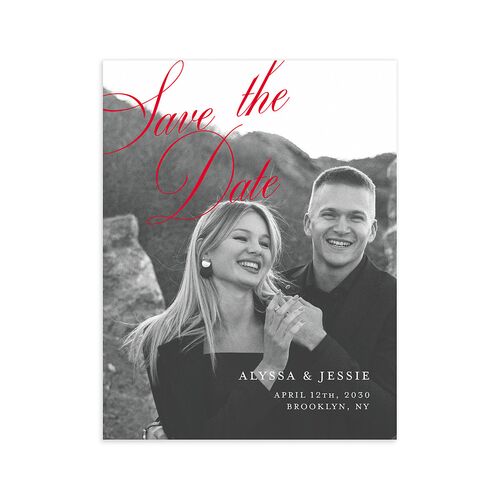 Bold Romantic Type Save the Date Petite Cards Ruby Signature smooth Blank No Standard